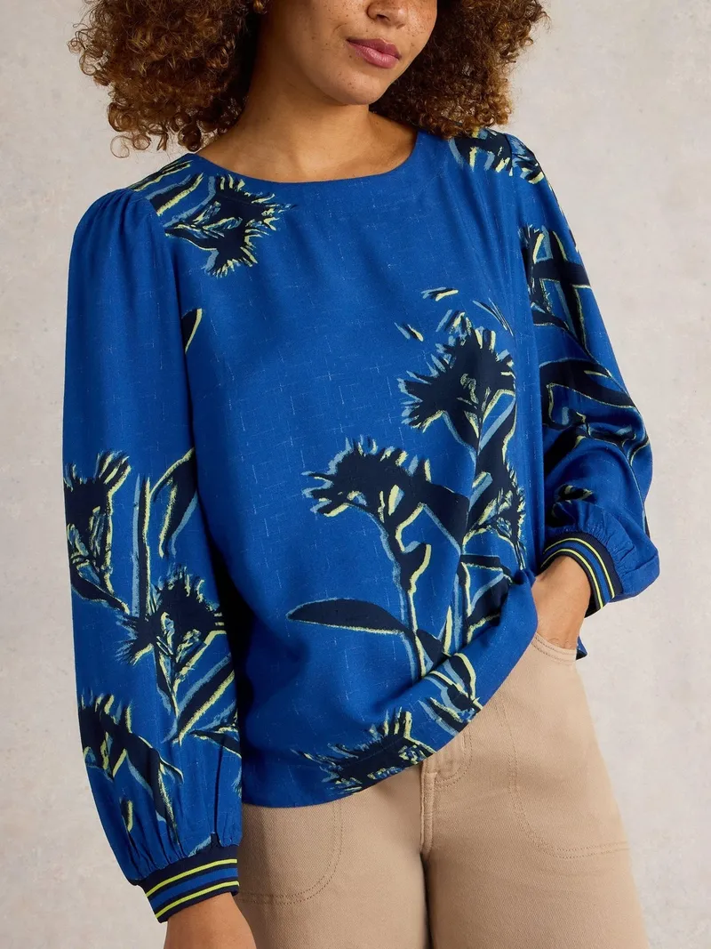 White Stuff White Stuff Top Angie, Blau print, – Produktbild 3 von 4