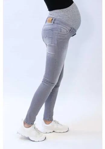 love2wait love2wait Umstandsjeans Super Skinny Sustainable 32", Grey denim, – Produktbild 3 von 4