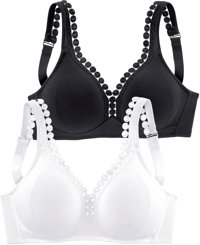 petite fleur by Lascana Soft-BH schwarz+weiß, Schwarz+weiß, – Produktbild 2 von 3