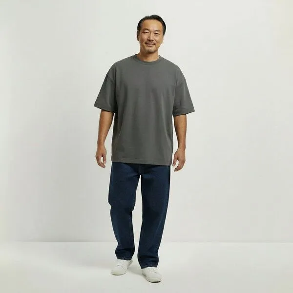 YTWOO YTWOO Oversize T-Shirt French Terry Ultraheavy, Iron grey, – Produktbild 1 von 3