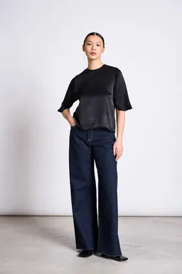 JAN N JUNE JAN 'N JUNE Damen vegan Jeans Weites Bein Tacna Dunkelblau – Produktbild 1 von 1