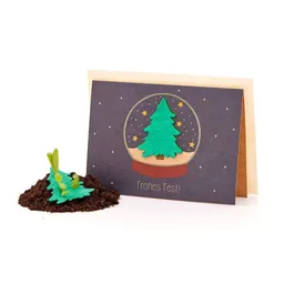 Die Stadtgärtner Die Stadtgärtner Nachhaltige Weihnachtskarte zum Einpflanzen mit Schneekugel-Motiv inkl. Umschlag | Grußkarte Weihnachten mit Saatgut | Weihnachtsgrußkarte zum Verschenken | Klappkarte mit Aufschrift Frohes Fest – Produktbild 1 von 1