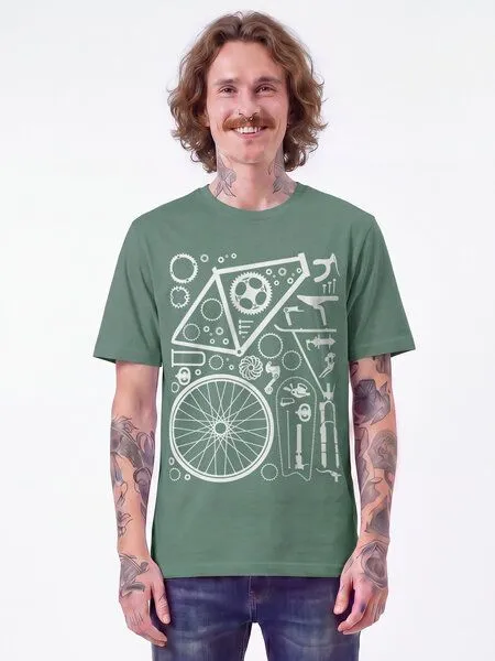 watapparel watapparel T-Shirt Unisex Fahrradteile, Green bay, – Produktbild 2 von 2