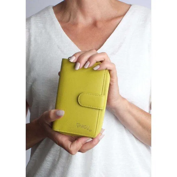 Vargu Vargu Echtleder Geldbörse MASIN 1-A mono, Lime green, – Produktbild 3 von 4