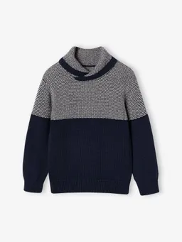 Vertbaudet Jungen Pullover mit Schalkragen 30% Recycling-Baumwolle GRS-zertifiziert – Produktbild 1 von 1