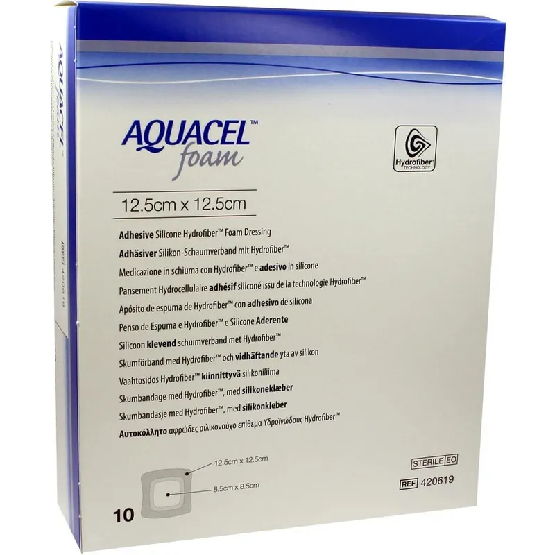 ConvaTec (Germany AQUACEL Foam adhäsiv 12,5x12,5 cm Verband 10 St Verband – Produktbild 1 von 1