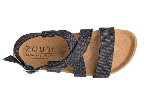 Zouri Zouri Vegane Sandalen SAND Leinen, Dark (dunkelgrau), – Produktbild 3 von 3