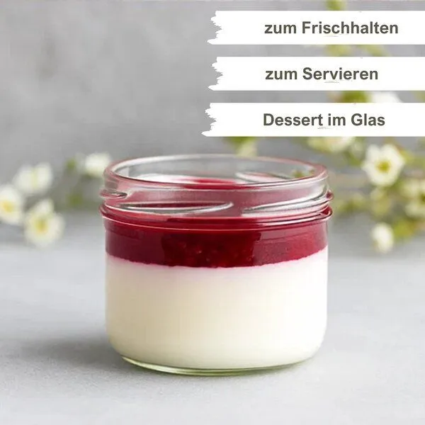 mikken mikken Marmeladengläser 210ml mit Deckel Einmachgläser Einkochgläser Pestogläser Dessertgläser – Produktbild 8 von 8
