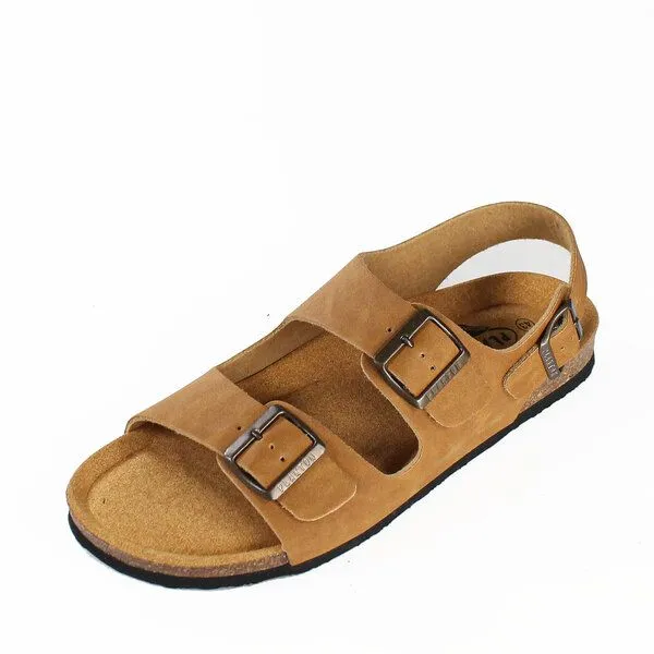Plakton Plakton Vegane Männer Riemensandale BAKU mit 3 einstellbaren Schnallen, Camel (braun), – Produktbild 1 von 4