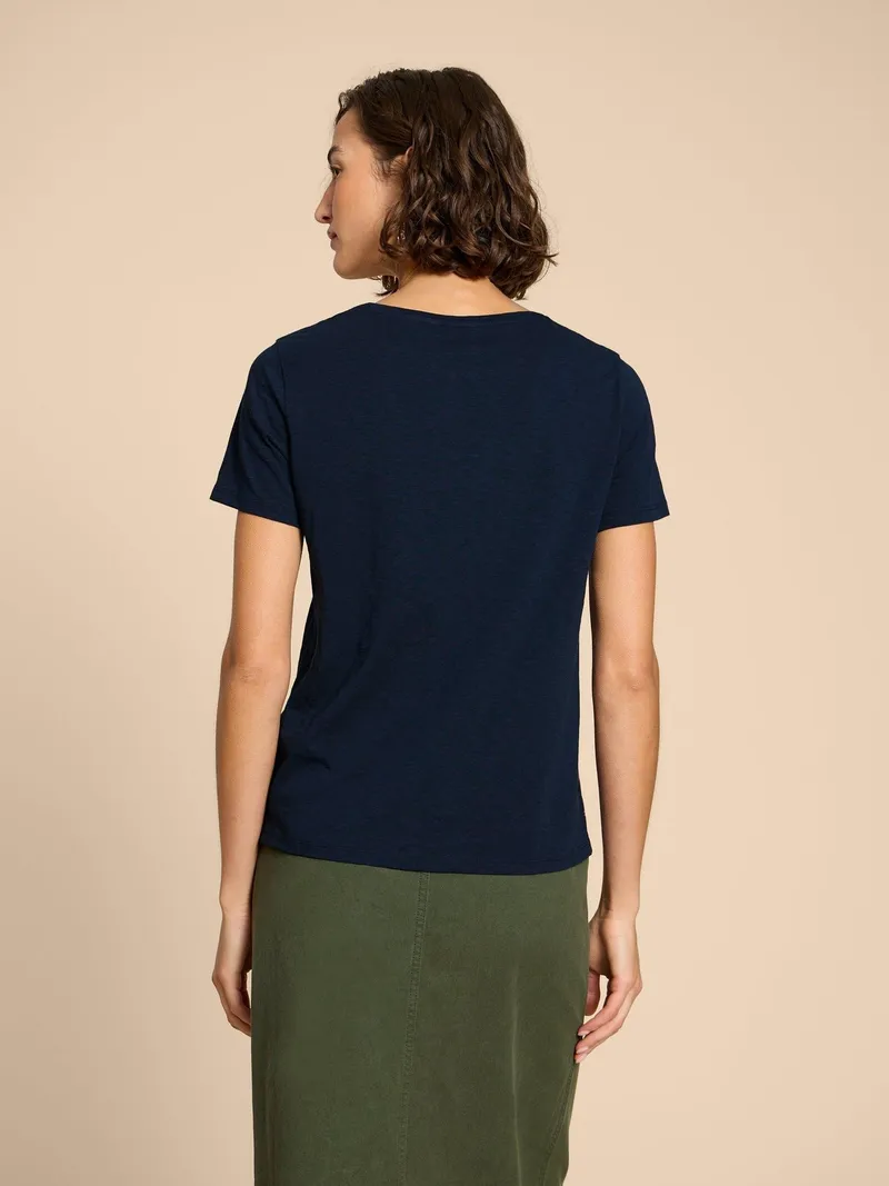 White Stuff Abbie T-Shirt - 46, Dunkelmarine, – Produktbild 4 von 4