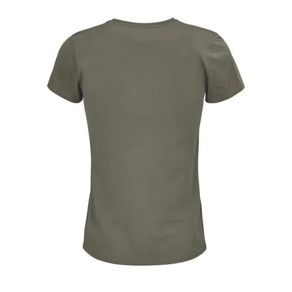 Sol's Sol's Damen T-Shirt Kurzarm Rundhals aus Bio - Baumwolle, Khaki, – Produktbild 3 von 4