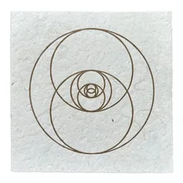 Veskor Cassiopeia Veskor Cassiopeia VESICA PISCIS Heilige Geometrie Linoldruck | 22 × 22 cm | Gold auf Naturweiß – Produktbild 1 von 1