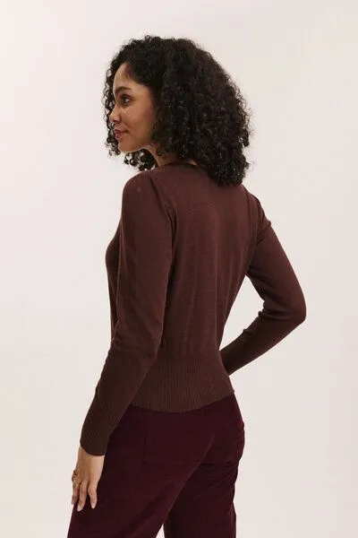 Tranquillo Tranquillo Cardigan Linaa aus Biobaumwolle, Shaved chocolate, – Produktbild 4 von 6