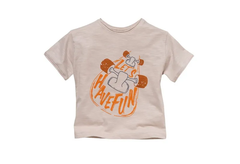 People Wear Organic People Wear Organic Kurzarmshirt im Doppelpack, aus Bio Baumwolle, Beige|orange, – Produktbild 2 von 4