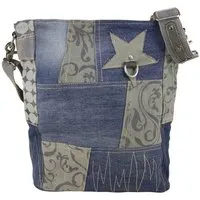 Sunsa Sunsa Damen Umhängetasche in Patchwork Design. Nachhaltige Jeans Crossbody Bag – Produktbild 1 von 1