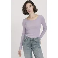 hessnatur hessnatur Softrib Longsleeve Fitted aus Bio-Baumwolle und TENCEL Modal, Pastell lavendel, – Produktbild 1 von 1