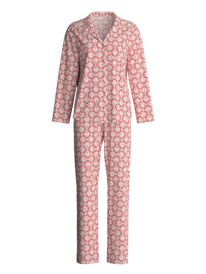 CALIDA CALIDA Pyjama Cotton Special Damen (2 tlg) durchgeknöpft, weich und formstabil, Rot, – Produktbild 2 von 5
