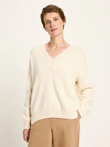 LANIUS LANIUS Pullover mit V-Ausschnitt, Off white, – Produktbild 3 von 5