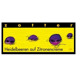 Zotter Bitterschokolade mit Heidelbeeren & Zitronencreme, handgeschöpft – Produktbild 1 von 1