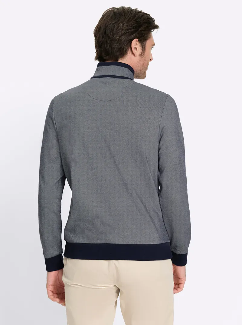 marco donati Langarmshirt marine-steingrau-meliert, Marine-steingrau-meliert, – Produktbild 2 von 2