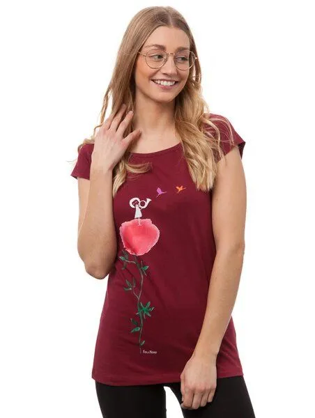 FellHerz FellHerz Damen T-Shirt Kranichzug Bio & Fair & Vegan – Produktbild 1 von 4