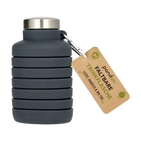 pandoo pandoo Faltbare Silikon Trinkflasche 700ml – BPA-frei, auslaufsicher & wiederverwendbar, Schwarz, – Produktbild 1 von 3