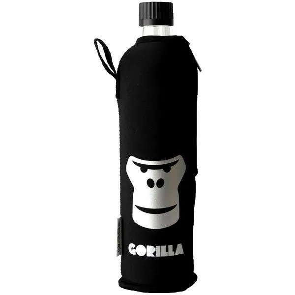 Dora's Dora's Dora’s Glas-Trinkflasche mit Motiv-Neoprenhülle (0,5l) – Isoliert & Stylisch, Gorilla, – Produktbild 1 von 3