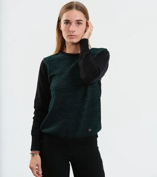 Gary Mash GARY MASH Strickpullover Anoka aus Biobaumwolle, Grün-schwarz mélange (schwarz), – Produktbild 1 von 4