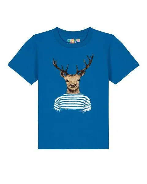 watabout.kids watabout.kids T-Shirt Kinder Hirsch, Royal blue, – Produktbild 1 von 2