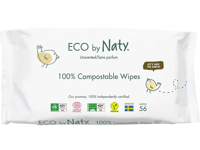 ECO by Naty ECO by Naty Feuchttücher sensitiv, 56 Stk. – Produktbild 1 von 1