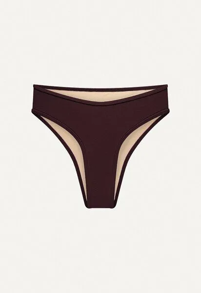Oy Oy Bikini Hose „Calima“ aus Frottee-Stoff, Dunkelbraun, – Produktbild 2 von 3
