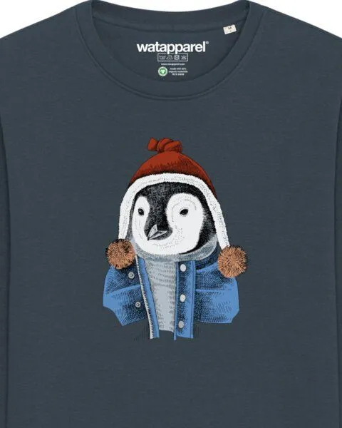 watapparel watapparel Sweatshirt Unisex Pinguin, India ink grey, – Produktbild 3 von 3