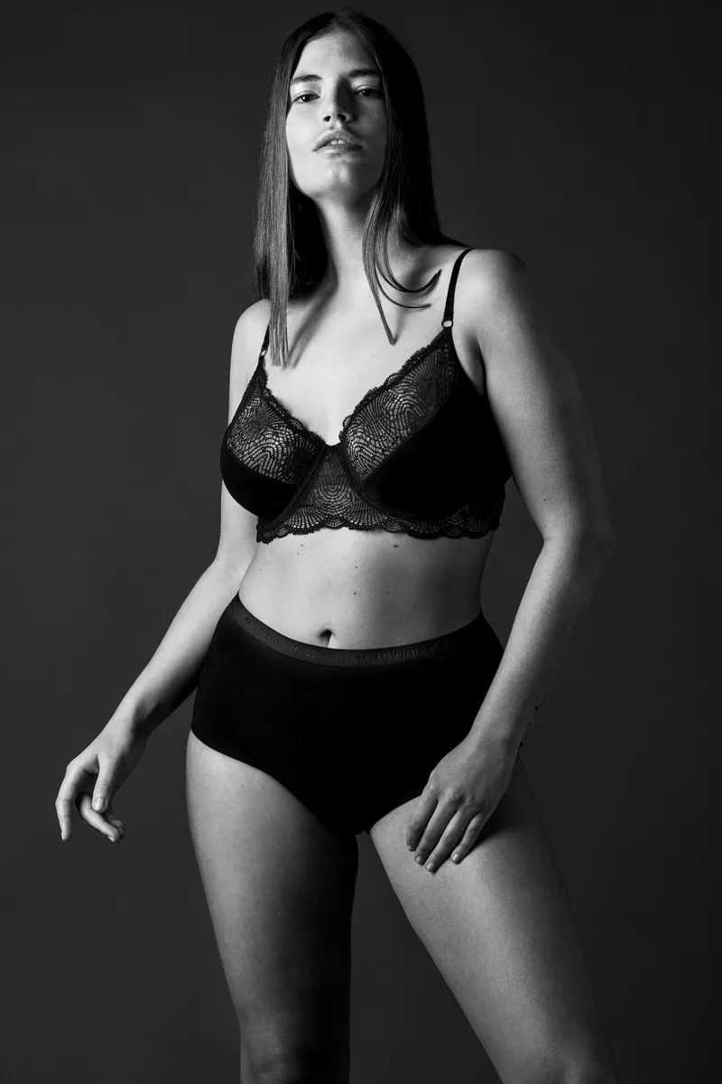 Lovjoi LOVJOI Damen vegan Bügel Bh Feathermoss Schwarz, Schwarz, – Produktbild 2 von 2