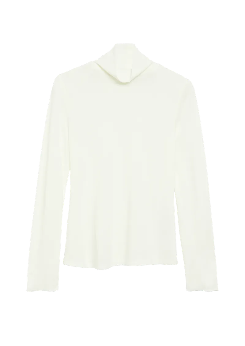 s.Oliver Dünnes Rollkragenshirt aus Lyocell-Woll-mix, Creme, – Produktbild 1 von 3
