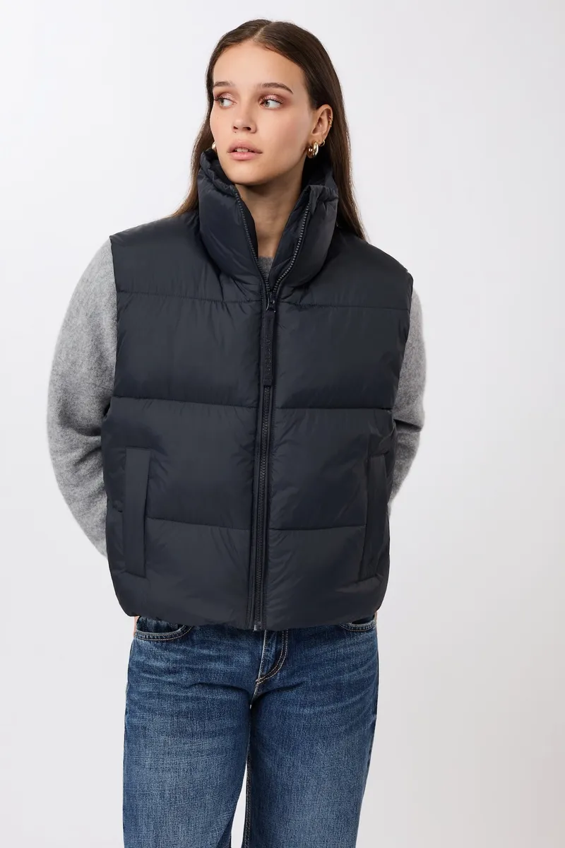 LangerChen LangerChen Damen vegan Weste Quilted Padded Midnight, Extra dunkelblau, – Produktbild 1 von 2