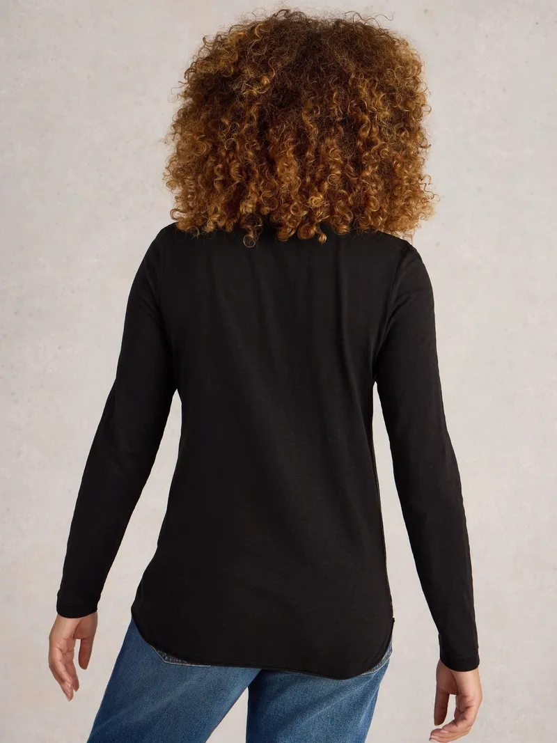 White Stuff Langarmshirt Clara - 34, Reines schwarz, – Produktbild 4 von 4