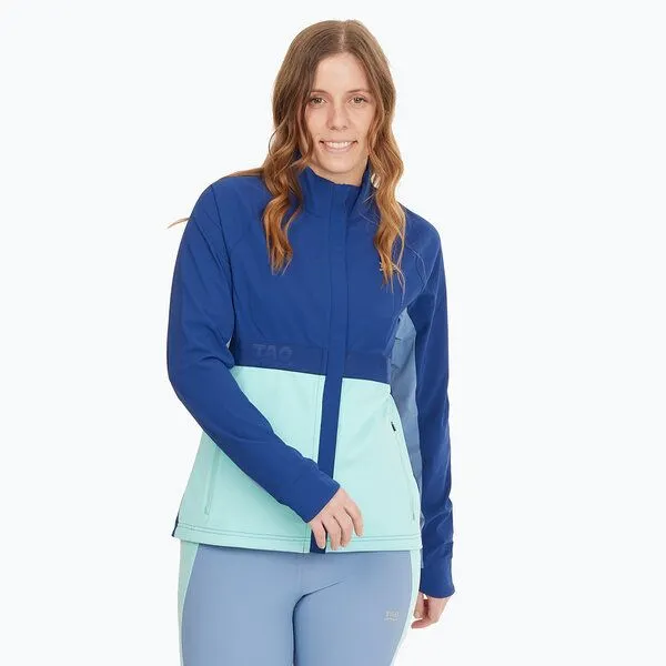 TAO Sportswear TAO Sportswear Atmungsaktive Damen Laufjacke Nerea mit UV-Schutz, Dunkelblau/türkis, – Produktbild 1 von 1