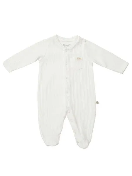 Biorganic Biorganic Waffle Smile Baby Strampler, Ecru, – Produktbild 1 von 3