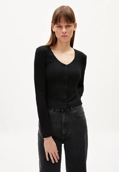 ARMEDANGELS ARMEDANGELS BIANCAA LOLA - Damen Ripp Longsleeve Slim Fit aus Bio-Baumwoll Mix, Black, – Produktbild 1 von 4