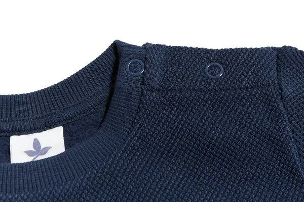 Leela Cotton Leela Cotton Baby und Kinder Piqué Sweatshirt reine Bio-Baumwolle, Indigo (blau), – Produktbild 2 von 3
