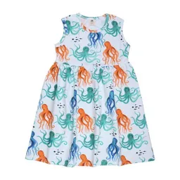 Walkiddy Kinder Kleid GOTS zertifiziert – Weiß mit Oktopusmotiven, ärmellos, weich & bequem | von Walkiddy – Produktbild 1 von 1