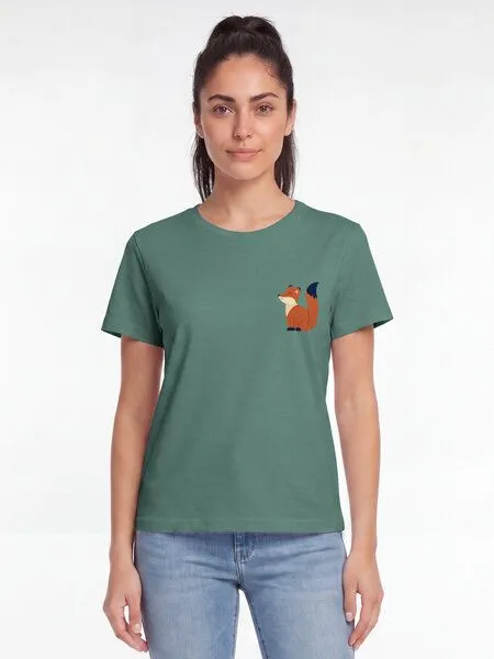 watapparel watapparel T-Shirt Frauen Cute Fox, Green bay, – Produktbild 2 von 2