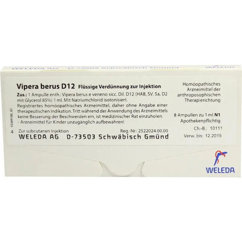 Weleda WELEDA VIPERA BERUS D 12 Ampullen 8X1 ml Ampullen – Produktbild 1 von 1
