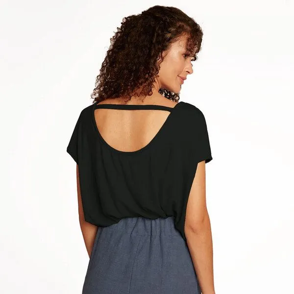 WiDDA berlin WiDDA berlin Rückenfreies Shirt FARI aus TENCEL® Modal Jersey, Schwarz, – Produktbild 1 von 3