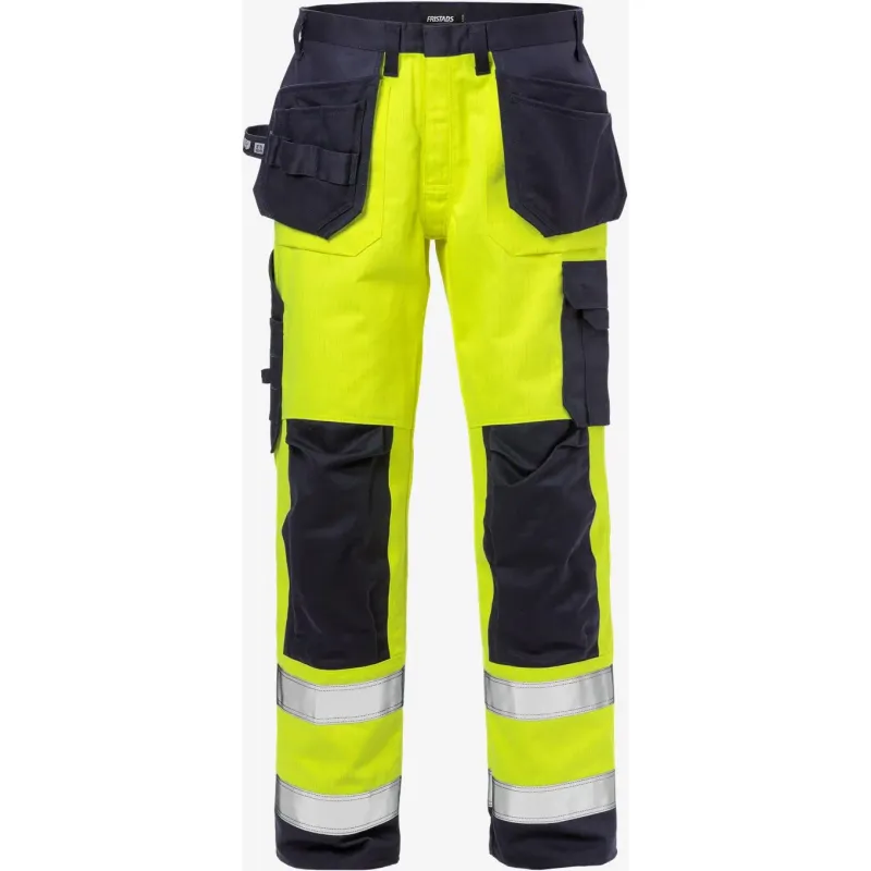 Fristads Sichtbare Arbeits Hose Klasse 2 Fristads 2584 FLAM, Blau, – Produktbild 2 von 2