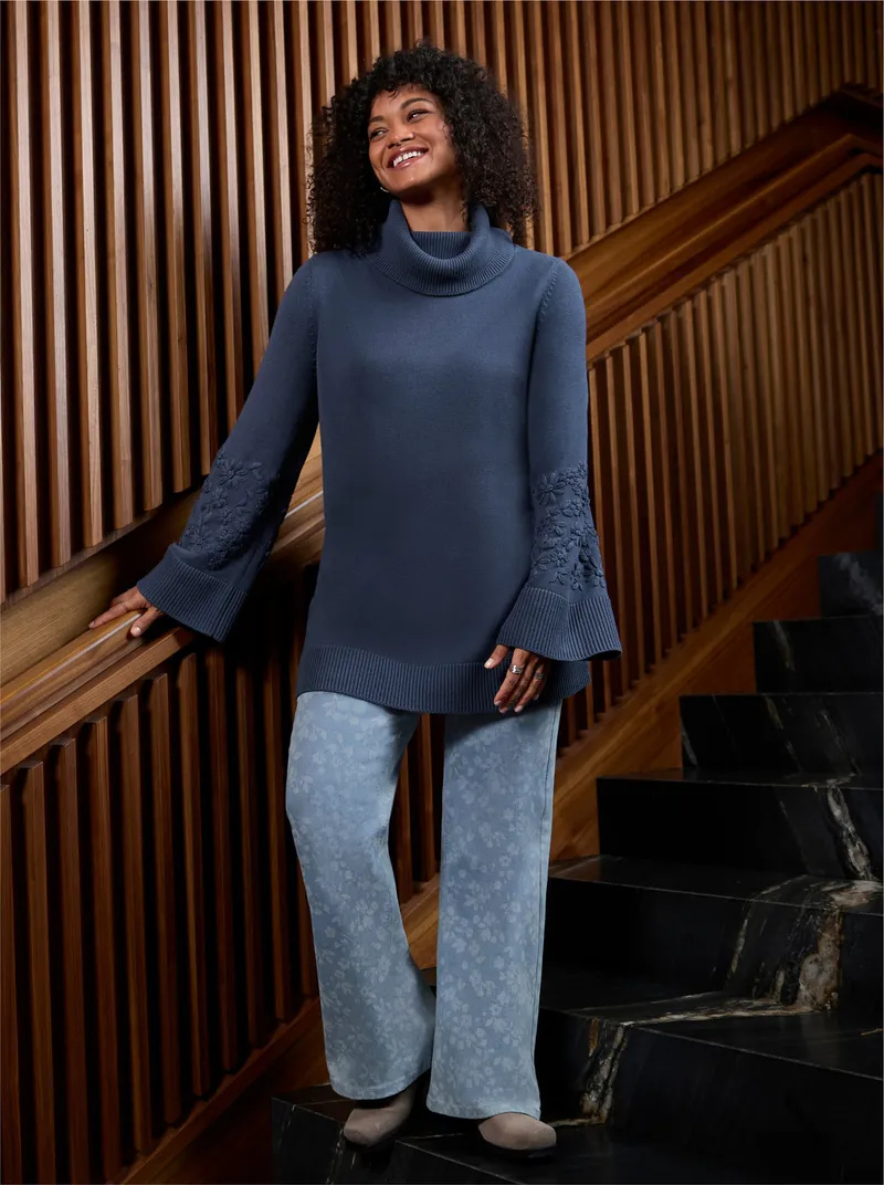 sheego Rollkragenpullover rauchblau, Rauchblau, – Produktbild 2 von 3
