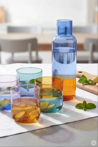 Tranquillo Tranquillo Glas RAIINBOW – Borosilikatglas, Orange, – Produktbild 6 von 6