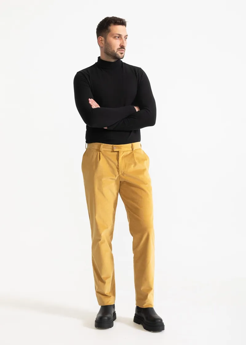 De IONESCU De IONESCU Herren vegan Hose Dacian Corduroy, Dunkelgelb, – Produktbild 1 von 2