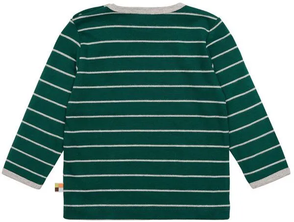 loud + proud loud + proud Babys & Kinder Shirt Langarm Ringel, GOTS-zertifiziert, Bottle(grün), – Produktbild 2 von 2