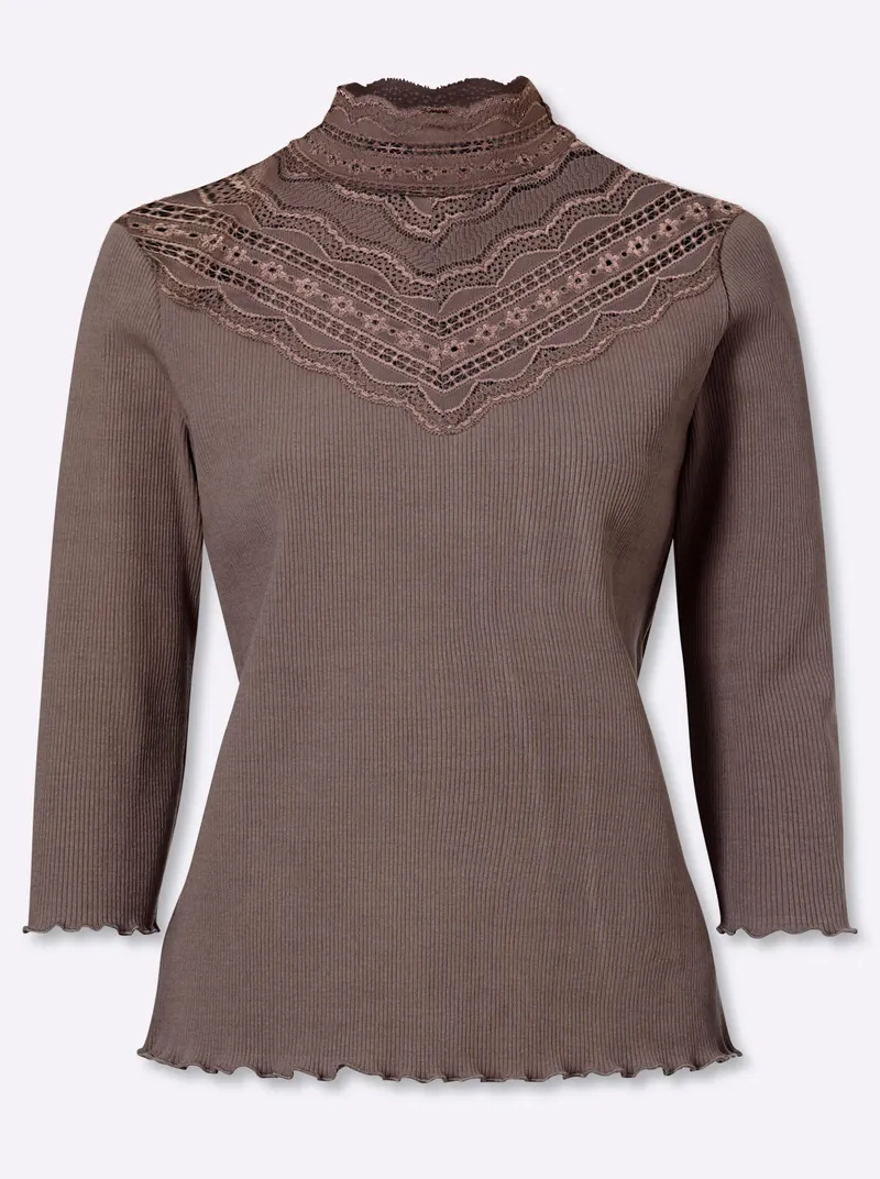 heine 3/4-Arm-Shirt dunkeltaupe, Dunkeltaupe, – Produktbild 1 von 2